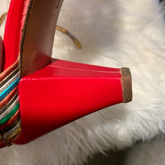 Pollini Vintage Red Italian Pumps & Belt - Picture 10 of 13